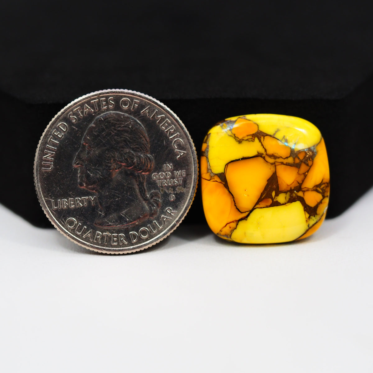 Natural Honey Dahlia Turquoise Square Cabochon 19x19mm 15.5ct - Honey Gold - Pedra Gems