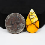 Natural Honey Dahlia Turquoise Pear Cabochon 28x16mm 14ct - Honey Gold - Pedra Gems