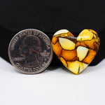 Natural Honey Dahlia Heart Cabochon 25x23mm 22.5ct - Honey Gold - Pedra Gems