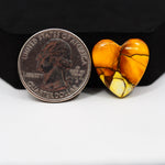 Natural Honey Dahlia Heart Cabochon 20x19mm 13ct - Honey Gold - Pedra Gems