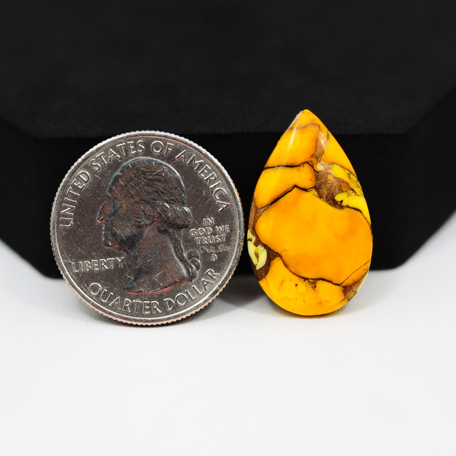 Natural Honey Dahlia Pear Cabochon 25x15mm 13.5ct - Honey Gold - Pedra Gems