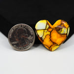 Natural Honey Dahlia Heart Cabochon 28x30mm 33.5ct - Honey Gold - Pedra Gems