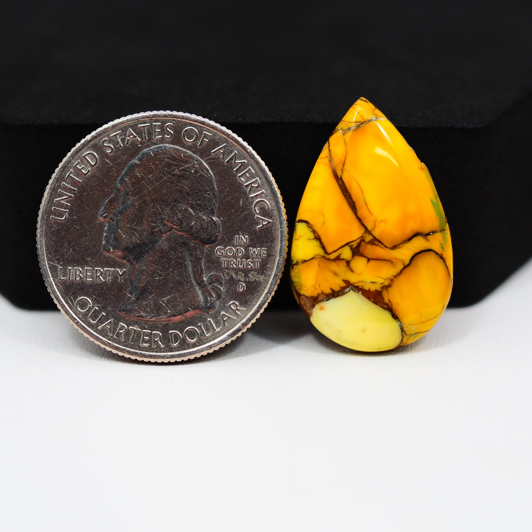 Natural Honey Dahlia Pear Cabochon 24x15mm 12.5ct - Honey Gold - Pedra Gems