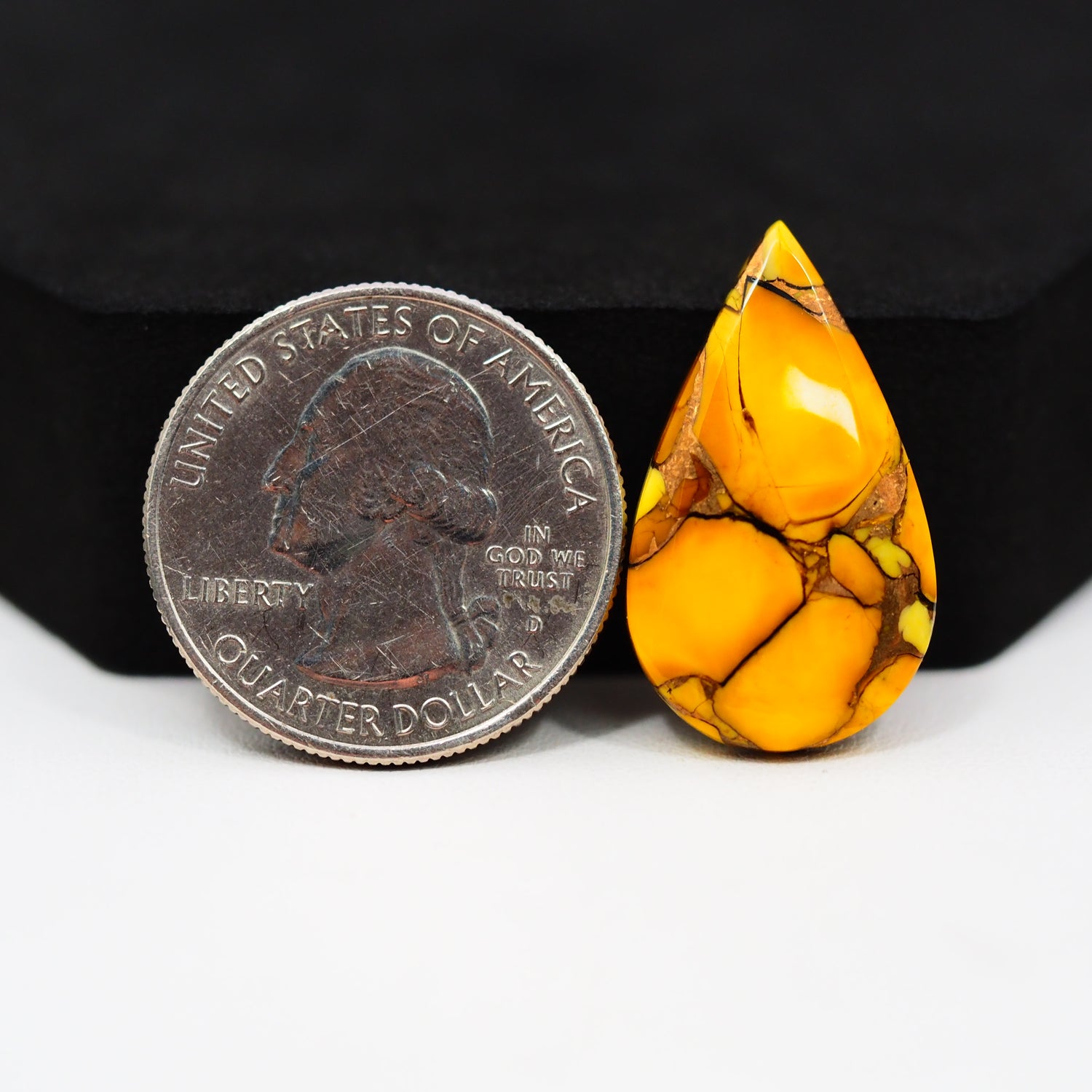 Natural Honey Dahlia Pear Cabochon 26x15mm 14ct - Honey Gold - Pedra Gems