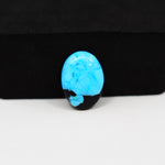 Buffalo Oval Cabochon 16x12mm 6ct - Blue with Black Base - Pedra Gems