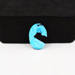Buffalo Oval Cabochon 16x11mm 6.5ct - Blue with Black Inclusions - Pedra Gems