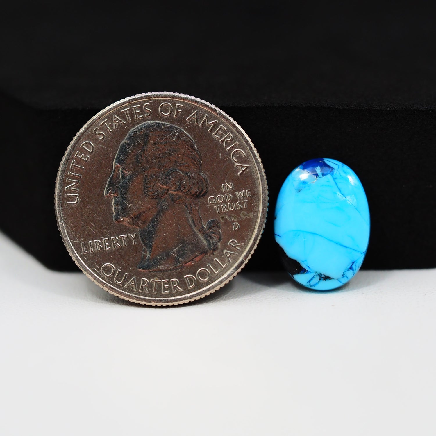Buffalo Oval Cabochon 15x11mm 4ct - Blue with Black Fleck - Pedra Gems