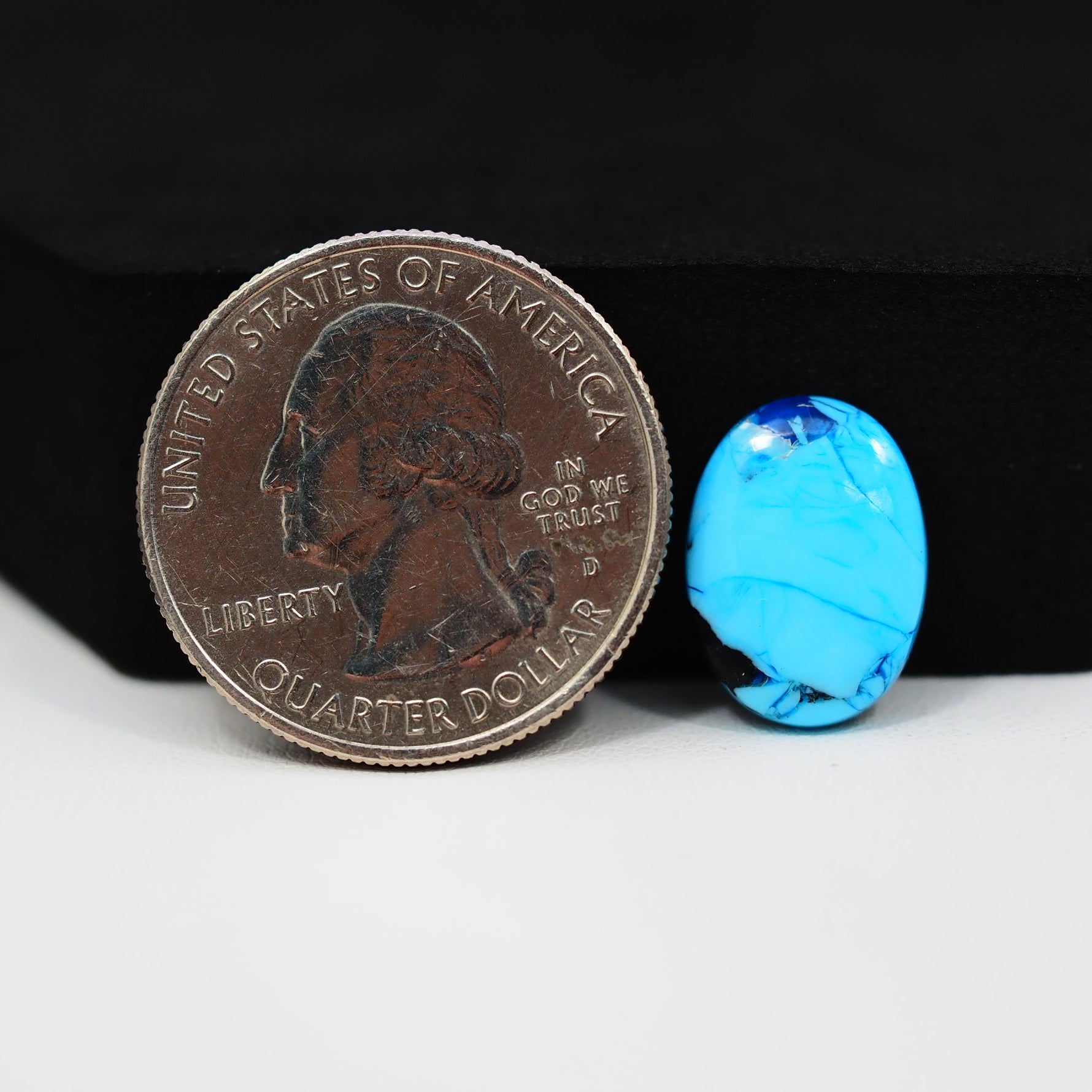 Buffalo Oval Cabochon 15x11mm 4ct - Blue with Black Fleck - Pedra Gems