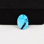 Buffalo Oval Cabochon 15x11mm 5.5ct - Black Top Blue Base - Pedra Gems