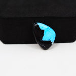 Buffalo Freeform Cabochon 17x13mm 7ct - Black with Blue Corner - Pedra Gems