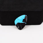 Buffalo Freeform Cabochon 17x13mm 7ct - Black with Blue Corner - Pedra Gems