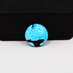 Buffalo Round Cabochon 15x15mm 6.5ct - Blue Top Black Base - Pedra Gems