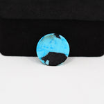 Buffalo Round Cabochon 15x15mm 6.5ct - Blue Top Black Base - Pedra Gems