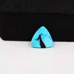 Buffalo Trillion Cabochon 13x12mm 4ct - Blue with Black Corner - Pedra Gems