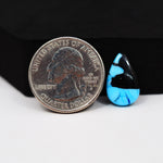 Buffalo Pear Cabochon 17x10mm 5ct - Black Top Blue Base - Pedra Gems