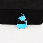 Buffalo Pear Cabochon 17x10mm 5ct - Black Top Blue Base - Pedra Gems