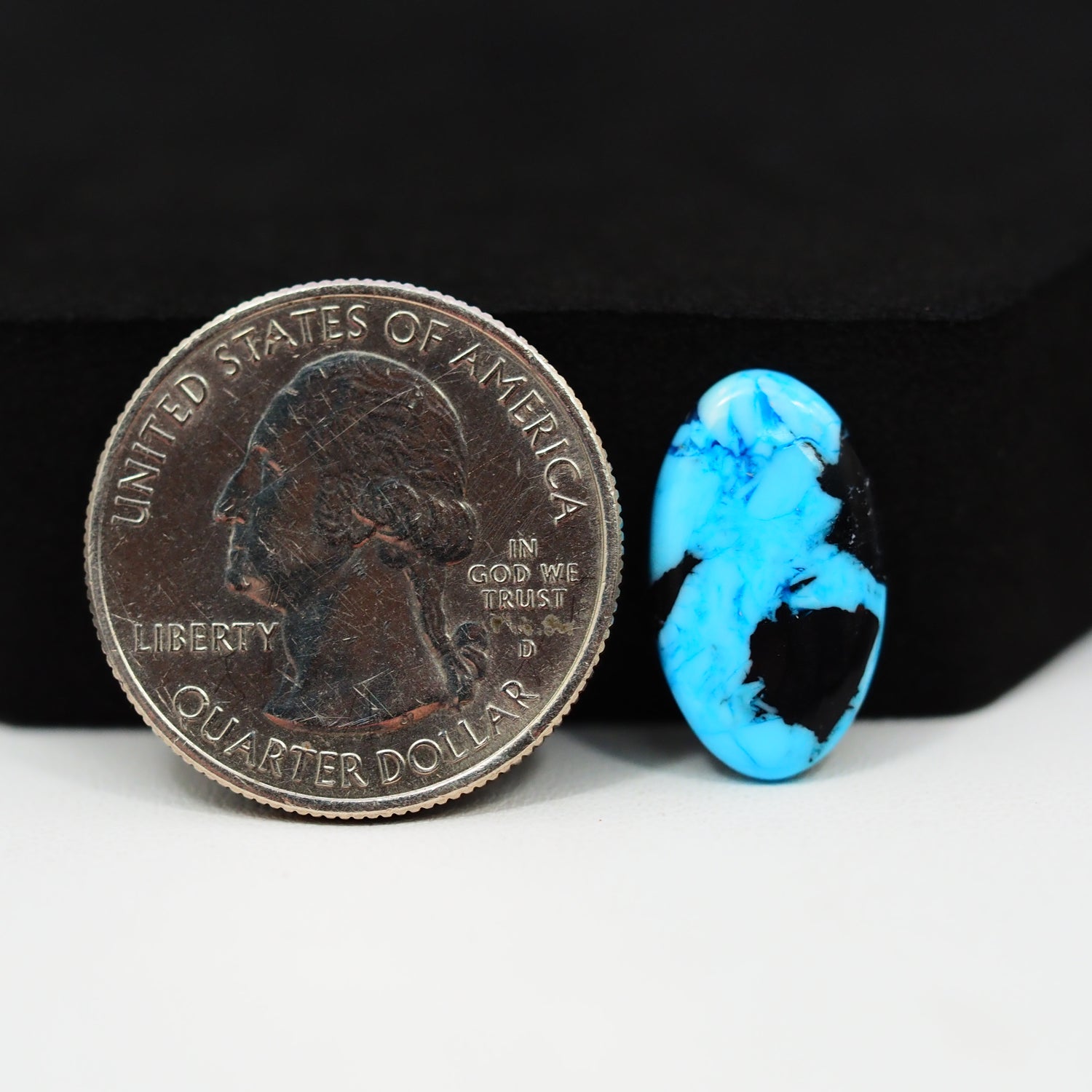 Buffalo Oval Cabochon 18x11mm 4.5ct - Blue with Black Patches - Pedra Gems