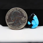 Buffalo Pear Cabochon 17x12mm 6.5ct - Black Top Blue Base - Pedra Gems