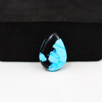 Buffalo Pear Cabochon 17x12mm 6.5ct - Black Top Blue Base - Pedra Gems