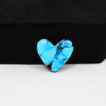 Buffalo Heart Cabochon 15x15mm 5ct - Blue with Black Veining - Pedra Gems