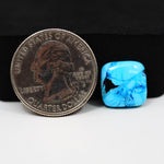 Buffalo Cushion Cabochon 13x13mm 6ct - Blue with Black Patch - Pedra Gems