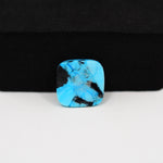 Buffalo Cushion Cabochon 13x13mm 6ct - Blue with Black Patch - Pedra Gems