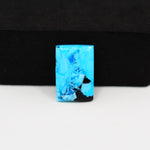 Buffalo Rectangular Cabochon 16x11mm 6.5ct - Blue with Black Side - Pedra Gems