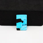 Buffalo Rectangular Cabochon 16x11mm 6.5ct - Blue with Black Side - Pedra Gems