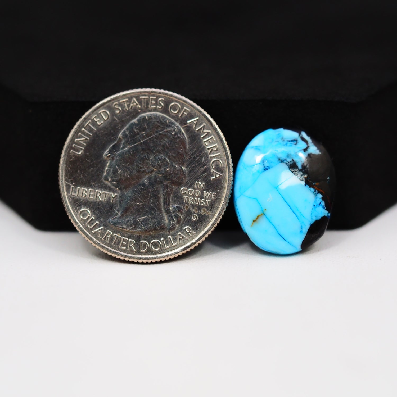 Buffalo Pear Cabochon 18x14mm 8ct - Blue with Black Flecked Base - Pedra Gems