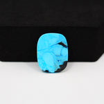 Buffalo Cushion Cabochon 18x14mm 9ct - Blue with Black Corner - Pedra Gems