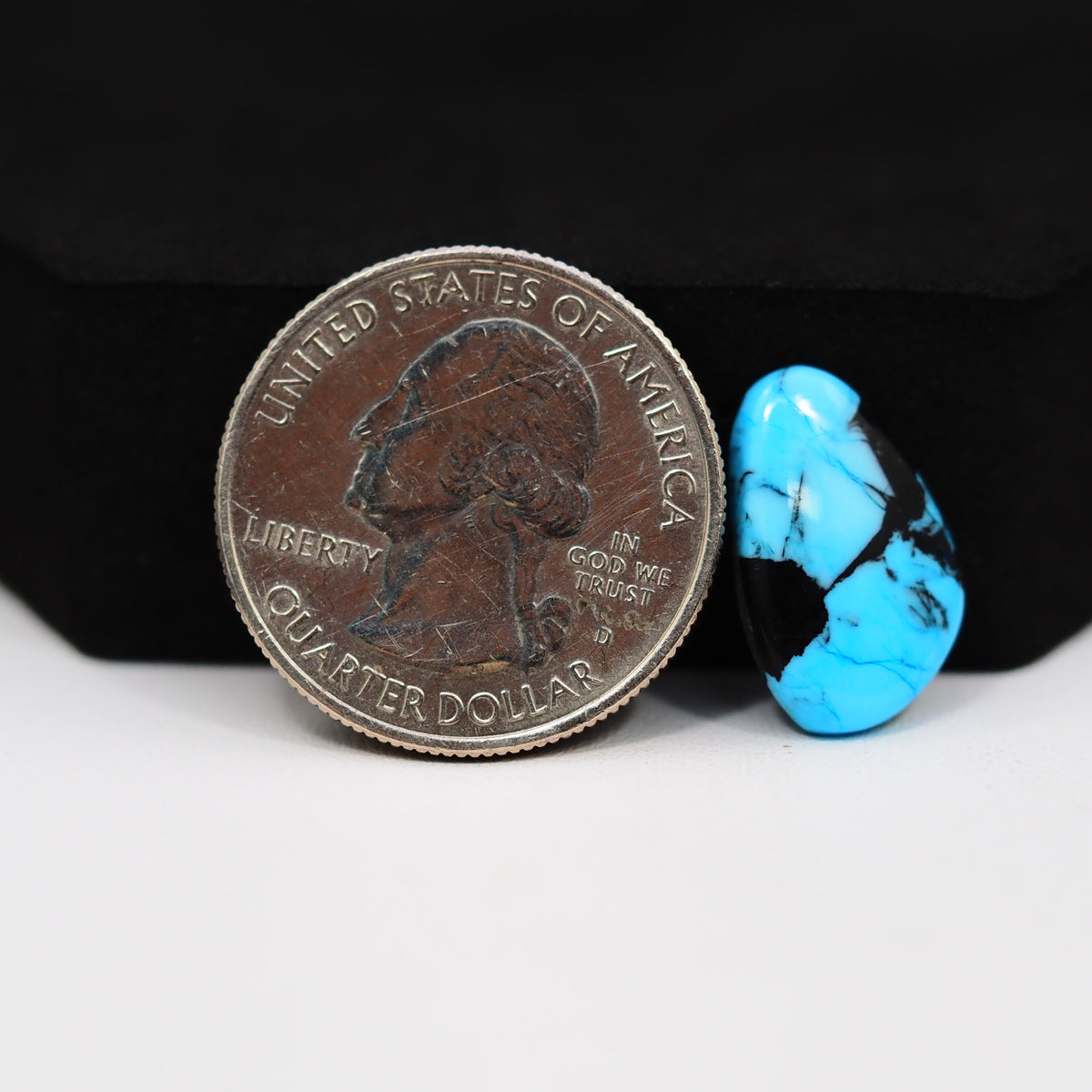 Buffalo Freeform Cabochon 17x11mm 5ct - Blue with Black Corner - Pedra Gems