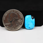 Buffalo Cushion Cabochon 17x11mm 6.5ct - Blue with Black Corner - Pedra Gems