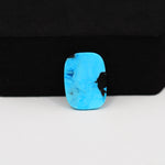 Buffalo Cushion Cabochon 17x11mm 6.5ct - Blue with Black Corner - Pedra Gems