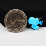 Buffalo Heart Cabochon 15x11mm 6ct - Blue with Black Corner - Pedra Gems