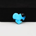 Buffalo Heart Cabochon 15x11mm 6ct - Blue with Black Corner - Pedra Gems