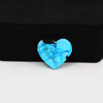 Buffalo Heart Cabochon 15x11mm 6ct - Blue with Black Corner - Pedra Gems