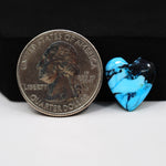 Buffalo Heart Cabochon 15x14mm 5ct - Blue with Black Band - Pedra Gems