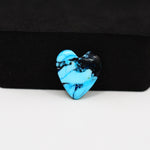 Buffalo Heart Cabochon 15x14mm 5ct - Blue with Black Band - Pedra Gems