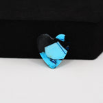 Buffalo Heart Cabochon 15x14mm 5ct - Blue with Black Band - Pedra Gems