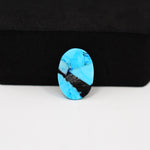 Buffalo Oval Cabochon 15x11mm 6ct - Blue with Black Band - Pedra Gems