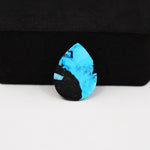 Buffalo Pear Cabochon 17x13mm 6ct - Blue with Black Portion - Pedra Gems