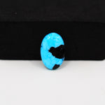 Buffalo Oval Cabochon 15x10mm 4.5ct - Blue with Black Patch - Pedra Gems