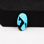 Buffalo Freeform Cabochon 18x18mm 5.5ct - Blue with Black Portion - Pedra Gems