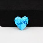 Buffalo Heart Cabochon 14x14mm 8.5ct - Blue with Black Speckle - Pedra Gems