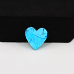 Buffalo Heart Cabochon 14x14mm 8.5ct - Blue with Black Speckle - Pedra Gems