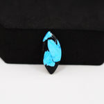 Buffalo Marquise Cabochon 20x9mm 4ct - Blue with Black Base - Pedra Gems