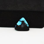 Buffalo Triangular Cabochon 12x14mm 4ct - Blue with Black Base - Pedra Gems