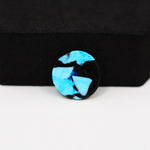 Buffalo Cushion Cabochon 15x15mm 7ct - Black with Blue Patch - Pedra Gems