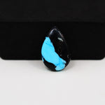 Buffalo Pear Cabochon 20x13mm 8ct - Black Top Blue Base - Pedra Gems