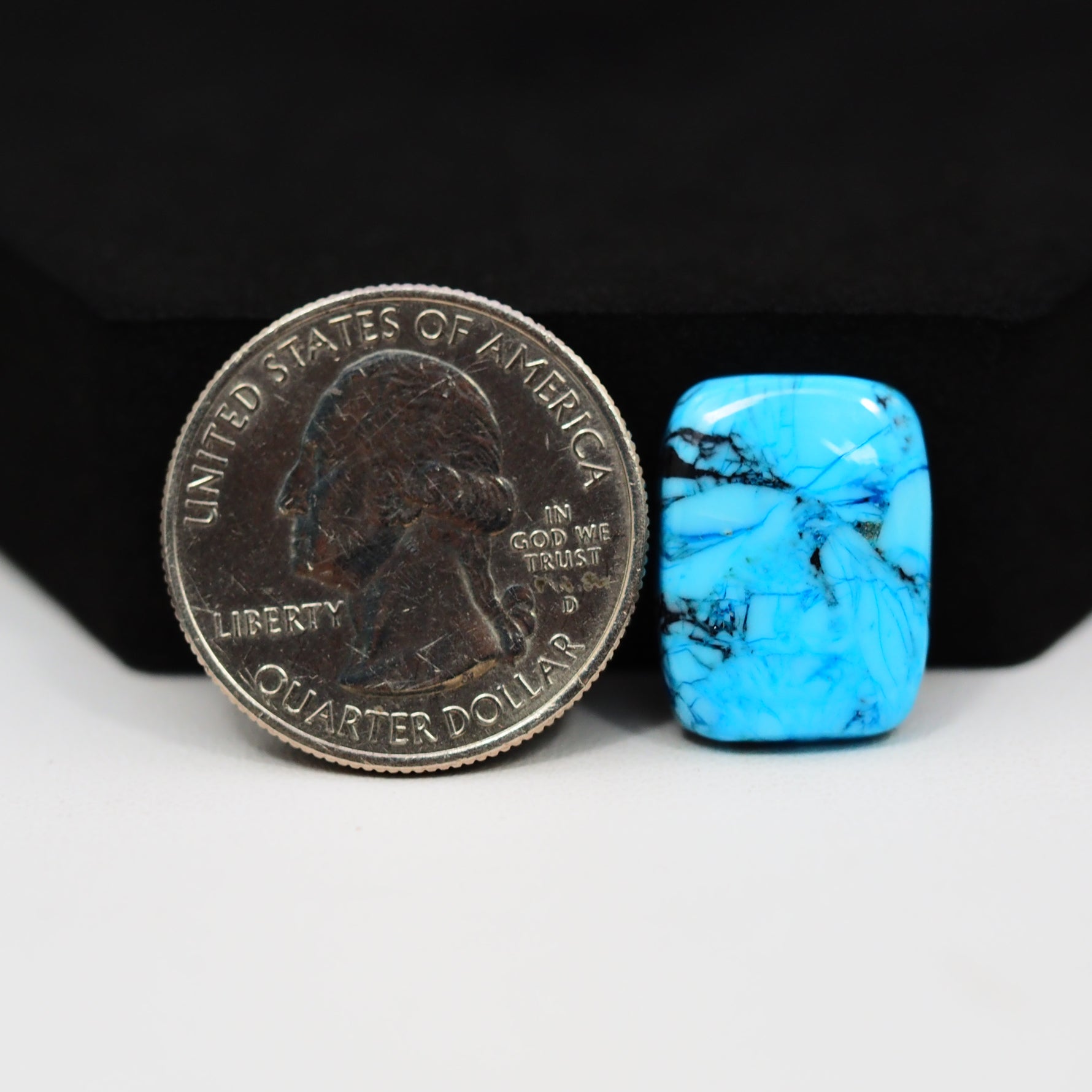 Buffalo Cushion Cabochon 18x13mm 10ct - Blue with Black Patch - Pedra Gems